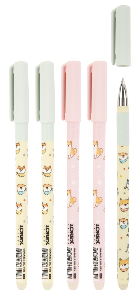 Ручка гелевая стираемая Shiba band slim Soft Grip 0,5 мм синий, арт. LXKEPSSG-SB, производитель ФАРМ, ISBN 460-2-72317-585-8, № 4