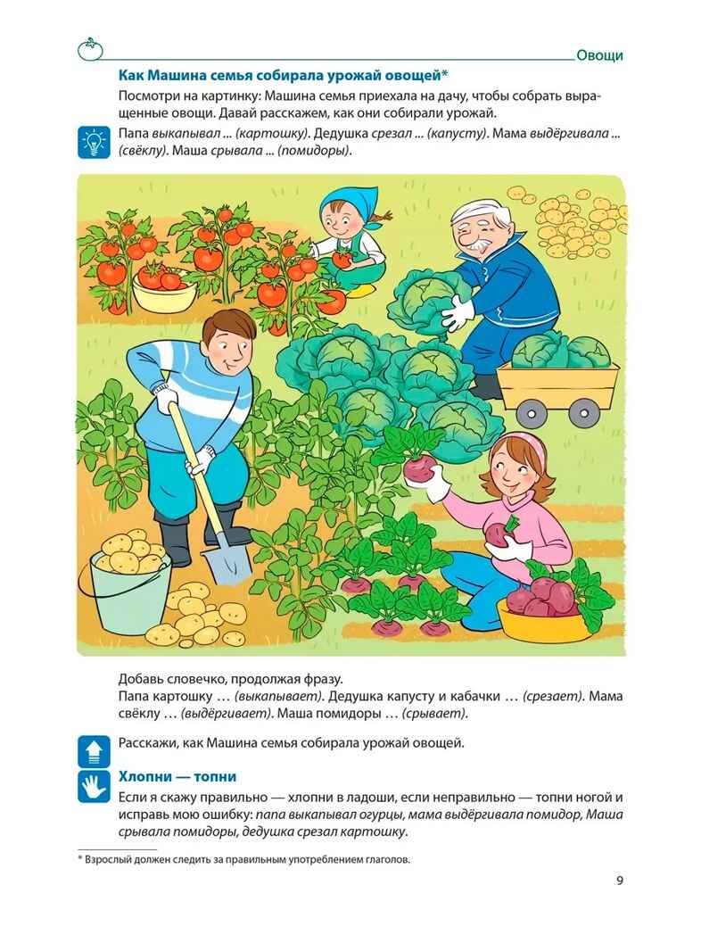 Домашняя логопедическая тетрадь 4+. Я говорю правильно. Тетрадь 1: Овощи, фрукты, ягоды, деревья., производитель Сфера ТЦ , ISBN 978-5-99493-687-0, № 3