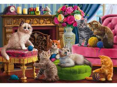 Алмазная мозаика Котята у камина, арт. НД-8560, производитель Рыжий кот, ISBN 467-0-15908-560-7№ 1