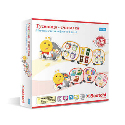 Игра настольная развивающая Scotchi &quot;Гусеница-считалка&quot;, арт.20029, производитель Scotchi, ISBN 729-0-01125-968-6№ 1