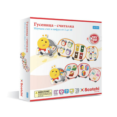 Игра настольная развивающая Scotchi &quot;Гусеница-считалка&quot;, арт.20029, производитель Scotchi, ISBN 729-0-01125-968-6, № 1