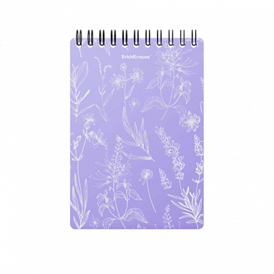 Блокнот с пластиковой обложкой на спирали Lavender, А6, 80 листов, клетка, арт. 59954, производитель ErichKrause® (Эрих Краузе), ISBN 460-1-92159-954-1№ 1