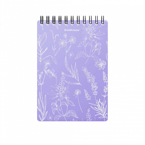 Блокнот с пластиковой обложкой на спирали Lavender, А6, 80 листов, клетка, арт. 59954, производитель ErichKrause® (Эрих Краузе), ISBN 460-1-92159-954-1, № 1