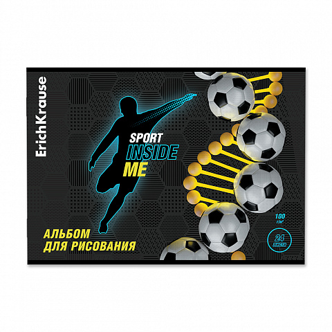 Альбом для рисования на скобе Sport DNA, А4, 24 листа, арт. 62633, производитель ErichKrause® (Эрих Краузе), ISBN 460-1-92162-633-9, № 1