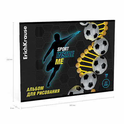 Альбом для рисования на скобе Sport DNA, А4, 24 листа, арт. 62633, производитель ErichKrause® (Эрих Краузе), ISBN 460-1-92162-633-9№ 2