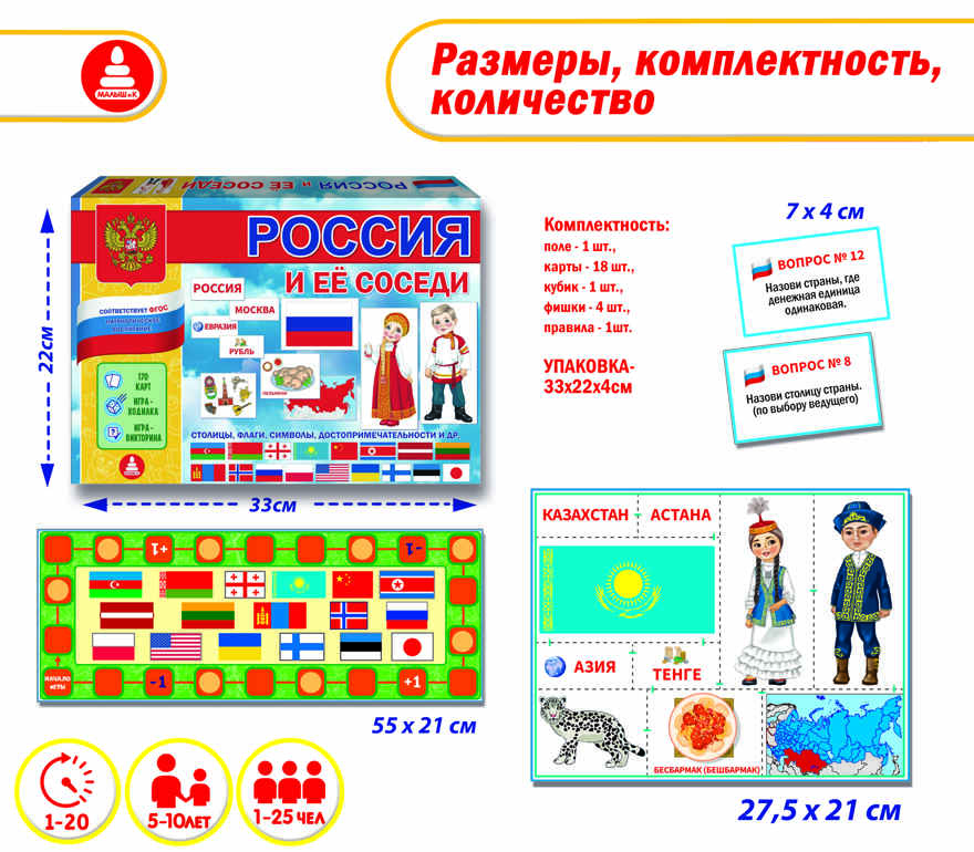 Россия и её соседи, арт. С-146, производитель Малыш и К, ISBN 460-7-02050-036-5, № 5