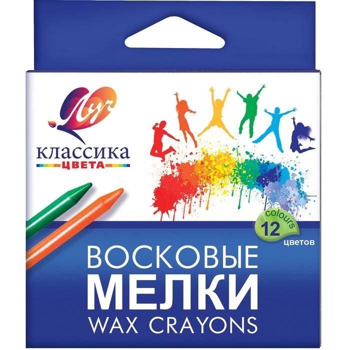 ЛУЧ Карандаши восковые круглые 8*90 Классика, 12 цветов, арт. 12С 861-08, производитель Луч, ISBN 460-1-18500-383-9, № 1