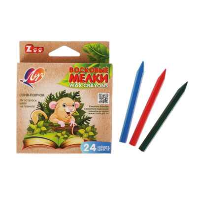 ЛУЧ Карандаши восковые шестигранные 8*90 Zoo Мини, 24 цвета, арт. 12С 866-08, производитель Луч, ISBN 460-1-18500-388-4№ 2