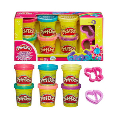 Набор массы для лепки PLAY-DOH &quot;Блестящая коллекция&quot; 6шт, арт. F99325L0, производитель Hasbro (Хасбро), ISBN 501-0-99622-656-3№ 1