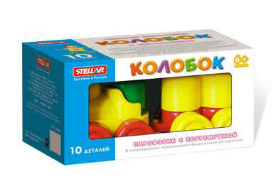 Конструктор &quot;Колобок&quot; Паровозик (10дет.), производитель Стеллар, ISBN 460-7-03827-319-0№ 1