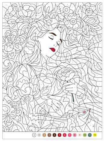 Принцессы (Цветовой код. Раскрась по номерам), раскраска, производитель МОЗАИКА kids , ISBN 978-5-43154-598-6№ 3