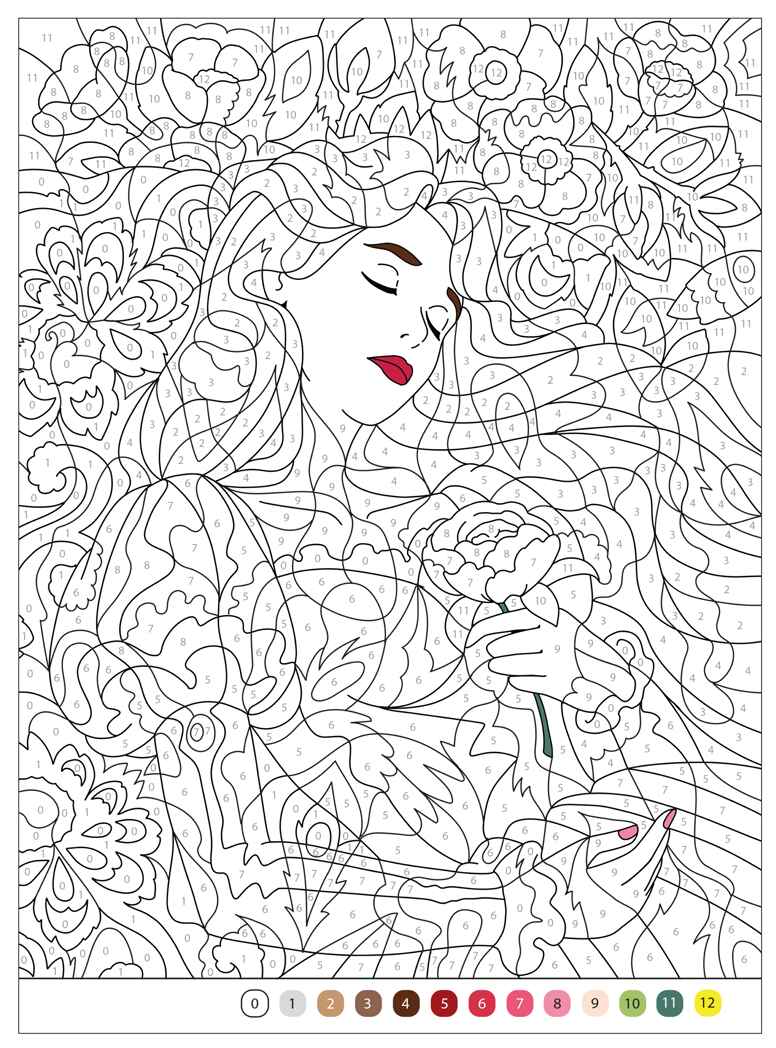 Принцессы (Цветовой код. Раскрась по номерам), раскраска, производитель МОЗАИКА kids , ISBN 978-5-43154-598-6, № 3