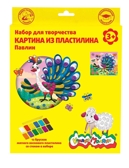 Картина из пластилина Павлин восковой пластилин 12 цветов, арт. КВПКМ-П, производитель ФАРМ, ISBN 460-2-72309-317-6, № 1