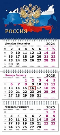 Календарь настенный квартальный 2025 г. Государтсвенная символика, арт. 13с14-246, производитель Полином, ISBN 460-3-72142-688-1№ 1