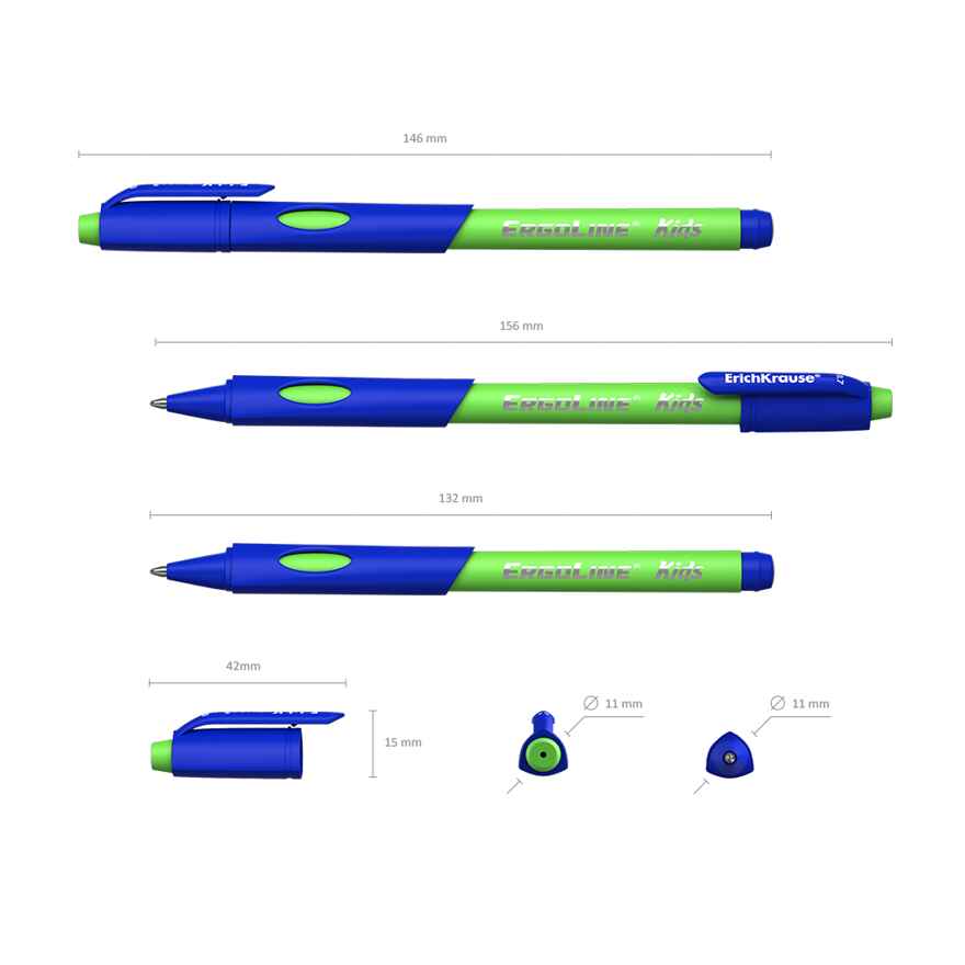 Ручка шариковая ErichKrause ErgoLine Kids, Ultra Glide Technology, цвет  чернил синий (в блистере по 1 шт.), арт. 41540, производитель ErichKrause® (Эрих Краузе), ISBN 404-1-48541-540-4, № 2