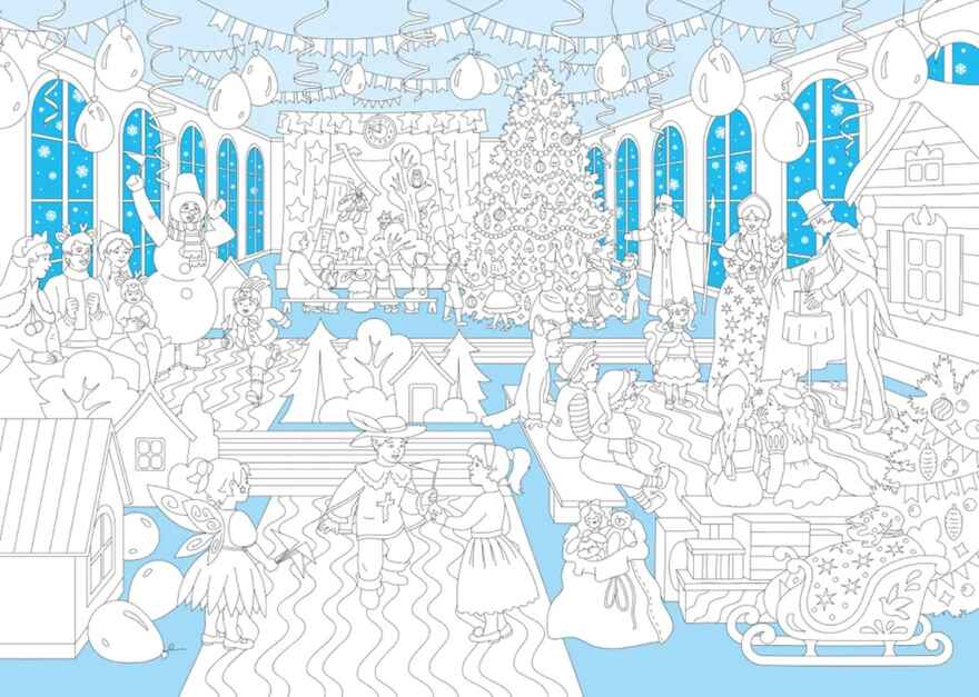 Зимний карнавал: книжка-плакат. Большой новогодний постер-раскраска., производитель «Феникс-Премьер», ISBN 978-5-22245-558-6, № 2