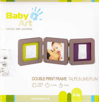 Baby Art. Рамочка тройная (серая), подложка фиолет/зеленая, производитель Dorel Juvenile, ISBN 322-0-66014-888-2№ 1