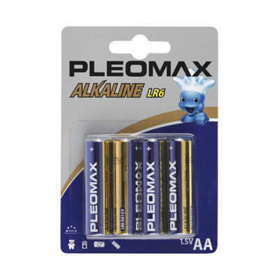 Батарейка Pleomax AA 1,50 V алкалин. 4 шт., арт. Pleomax LR6-4BL, производитель Samsung (Самсунг), ISBN 880-1-79033-510-3№ 1