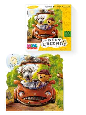 MIMI Puzzles Фигурный деревянный пазл BEST FRIENDS арт. 8418, производитель ТД БЭМБИ, ISBN 462-0-06536-278-1№ 1