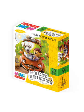 MIMI Puzzles Фигурный деревянный пазл BEST FRIENDS арт. 8418, производитель ТД БЭМБИ, ISBN 462-0-06536-278-1№ 4
