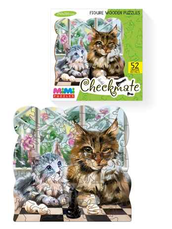 Фигурный деревянный пазл &quot;CHECKMATE&quot;, MIMI Puzzles, арт. 8420 /36, производитель ТД БЭМБИ, ISBN 462-0-06536-279-8№ 1