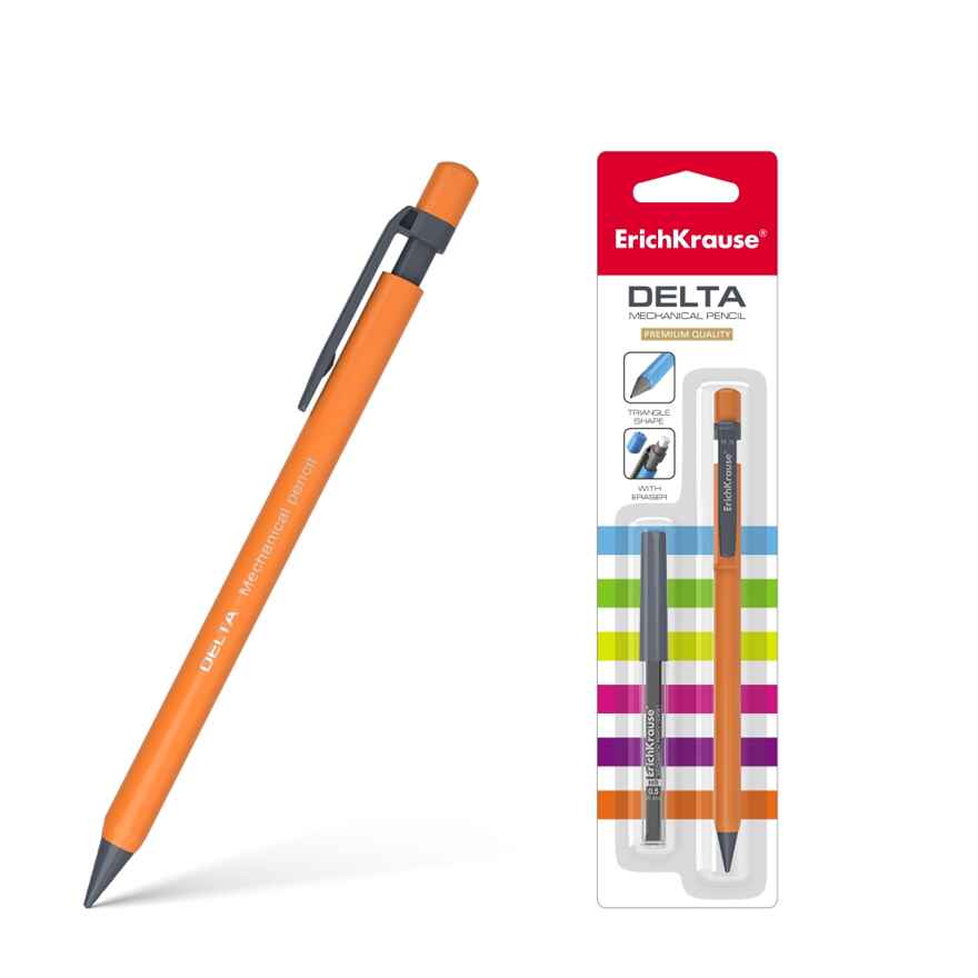 Карандаш механический Delta в наборе с 20 грифелями 0.5 мм, НВ , арт. 44427, производитель ErichKrause® (Эрих Краузе), ISBN 404-1-48544-427-5, № 1