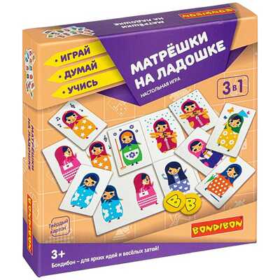 Матрёшки на ладошке - настольная игра, арт. ВВ4247, производитель Bondibon (Бондибон), ISBN 489-5-13604-520-1 № 1