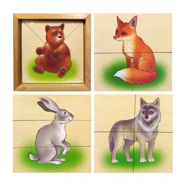 Лесные звери. Картинки разрезные, арт. Д-257, производитель RNToys (РНТойс), ISBN 260-0-00008-263-1, № 1