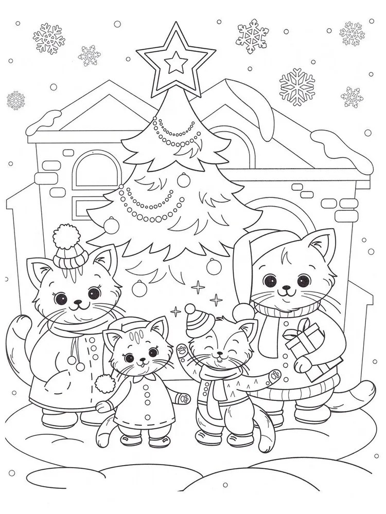 Котики и зимние истории: книжка-раскраска с наклейками., производитель Феникс ТД, ISBN 978-5-22246-317-8, № 2