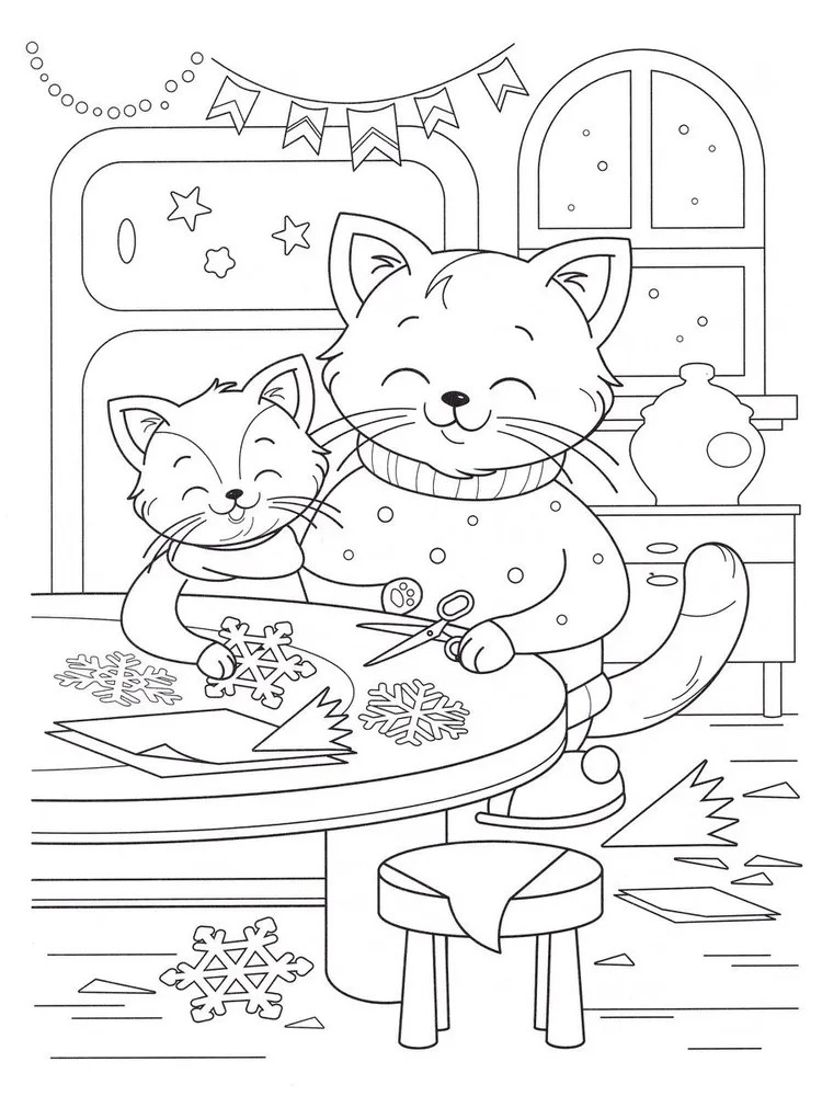 Котики и зимние истории: книжка-раскраска с наклейками., производитель Феникс ТД, ISBN 978-5-22246-317-8, № 4