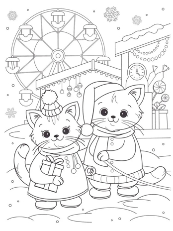 Котики и зимние истории: книжка-раскраска с наклейками., производитель Феникс ТД, ISBN 978-5-22246-317-8№ 5