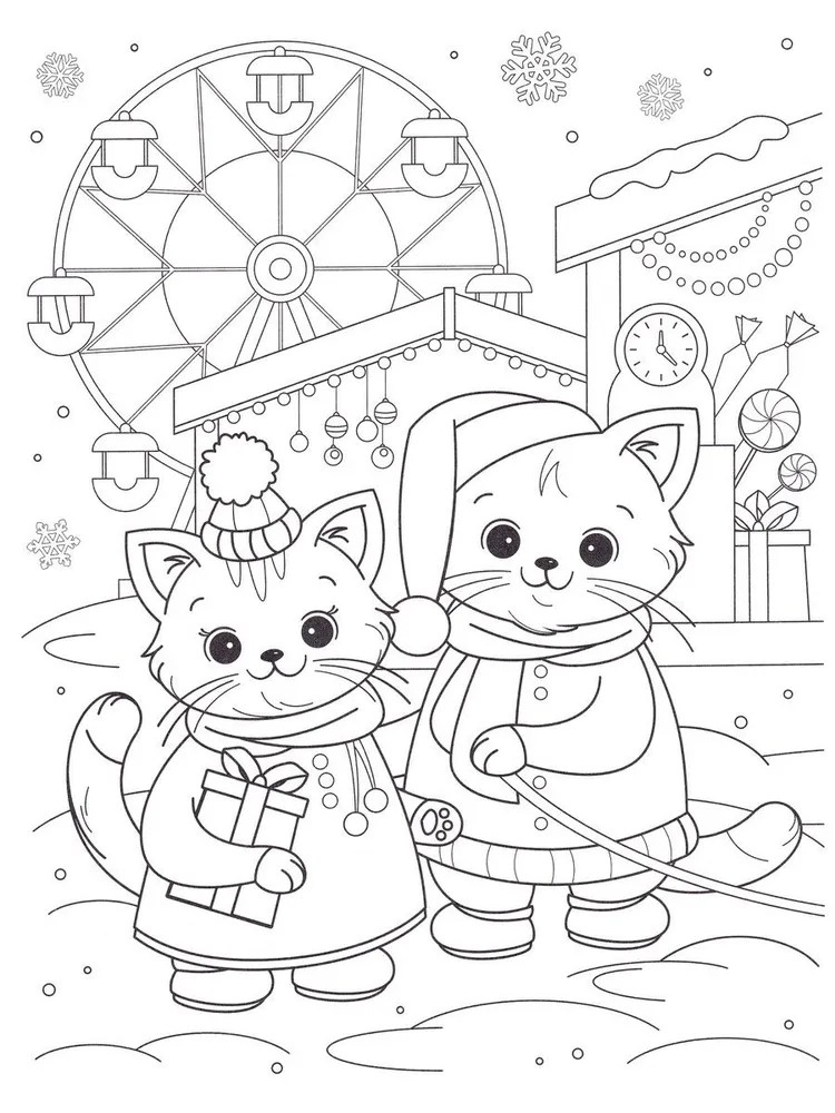 Котики и зимние истории: книжка-раскраска с наклейками., производитель Феникс ТД, ISBN 978-5-22246-317-8, № 5