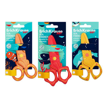 Ножницы пластиковые Sea Friends, 12 см., ассорти, арт. 60867, производитель ErichKrause® (Эрих Краузе), ISBN 404-1-48560-867-7№ 1