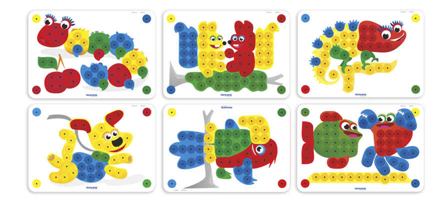 31806 МОЗАИКА PEGS 20 ММ (100 ЭЛЕМЕНТОВ 6 КАРТИНОК) В ЧЕМОДАНЧИКЕ, производитель Miniland (Минилэнд), ISBN 841-3-08231-806-2, № 3