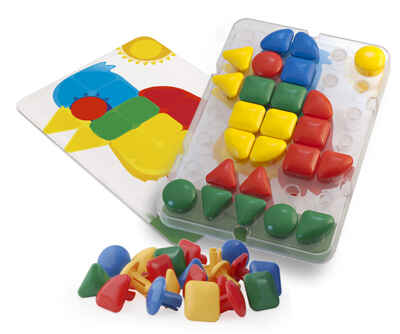 95083 МОЗАИКА ГИГАНТ 39ММ SUPERPEGS MINI (32 ЭЛЕМЕНТА, 4 КАРТИНКИ) В ЧЕМОДАНЧИКЕ, производитель Miniland (Минилэнд), ISBN 841-3-08295-083-5№ 2