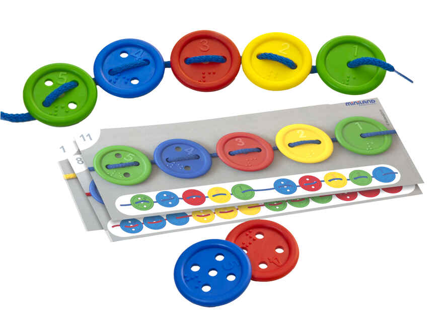 31791 НАБОР ОБУЧАЮЩИЙ СО ШНУРОВКОЙ ACTIVITY BUTTONS В ЧЕМОДАНЧИКЕ, производитель Miniland (Минилэнд), ISBN 841-3-08231-791-1, № 2