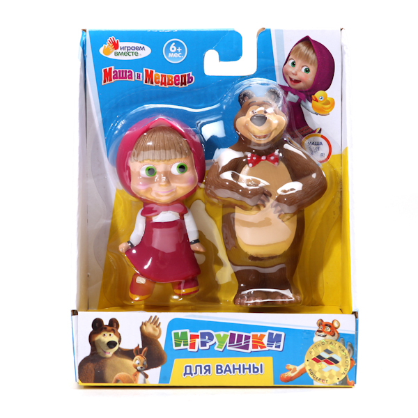 Игрушка для купания Маша и медведь, арт. 7R-BOX, производитель Симбат, ISBN 469-0-59006-777-2, № 1