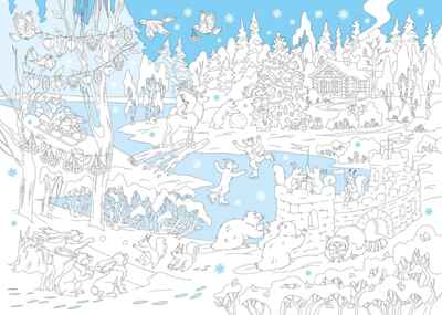 Праздник в лесу: книжка-плакат. Большой новогодний постер-раскраска., производитель «Феникс-Премьер», ISBN 978-5-22245-556-2№ 2