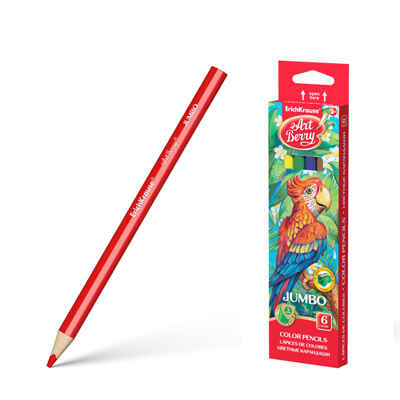 Цветные карандаши трехгранные ArtBerry® Jumbo 6 цветов  с точилкой, арт. 32473, производитель ErichKrause® (Эрих Краузе), ISBN 404-1-48532-473-7№ 1