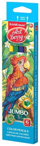 Цветные карандаши трехгранные ArtBerry® Jumbo 6 цветов  с точилкой, арт. 32473, производитель ErichKrause® (Эрих Краузе), ISBN 404-1-48532-473-7№ 5