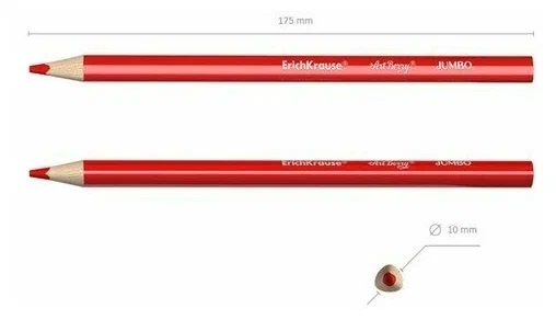 Цветные карандаши трехгранные ArtBerry® Jumbo 6 цветов  с точилкой, арт. 32473, производитель ErichKrause® (Эрих Краузе), ISBN 404-1-48532-473-7, № 9