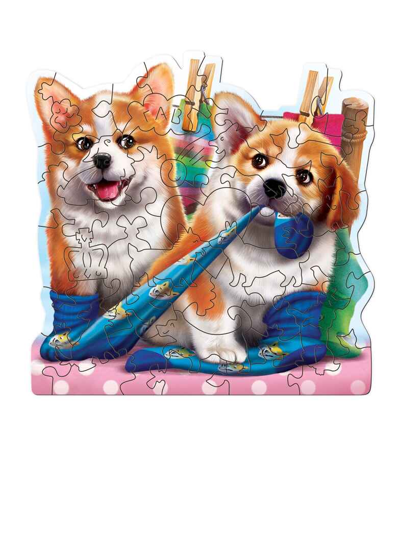Фигурный деревянный пазл &quot;DOGS IN THE SOCKS&quot;, MIMI Puzzles, арт.8419 /36, производитель ТД БЭМБИ, ISBN 462-0-06536-280-4, № 2
