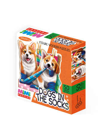 Фигурный деревянный пазл &quot;DOGS IN THE SOCKS&quot;, MIMI Puzzles, арт.8419 /36, производитель ТД БЭМБИ, ISBN 462-0-06536-280-4№ 4