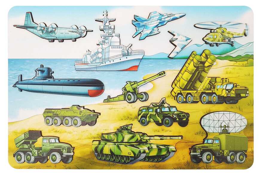 Рамка-вкладыш Военная техника 13 дет. арт.8535/35, производитель ТД БЭМБИ, ISBN 462-0-06536-472-3, № 1