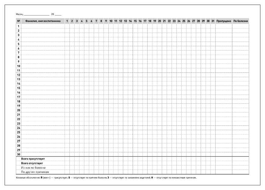 Журнал посещаемости. 0-7 лет. ФГОС. ФОП, производитель МОЗАИКА-СИНТЕЗ , ISBN 978-5-43154-655-6, № 2