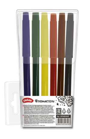 Фломастеры ПРОСТО классические 6 цв. круглый корпус, арт. ФЛНВК06КР, производитель ФАРМ, ISBN 460-2-72315-810-3№ 3