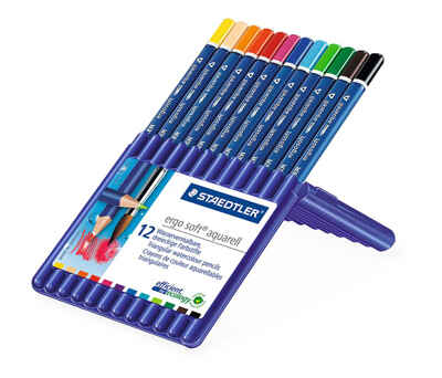 Staedtler Карандаши акварельные трехгранные, набор 12 цветов, пластиковая коробка, арт. 156SB1210, производитель Staedtler (Стайтлер), ISBN 400-7-81715-611-7№ 1