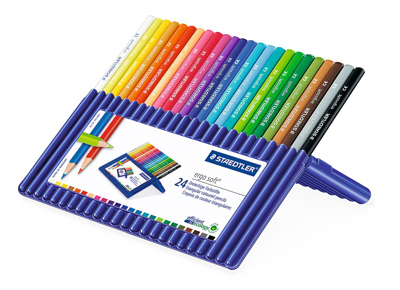 Staedtler Карандаши цветные трехгранные, набор 24 цвета, пластиковая коробка, арт. 157SB2410, производитель Staedtler (Стайтлер), ISBN 400-7-81715-710-7, № 1