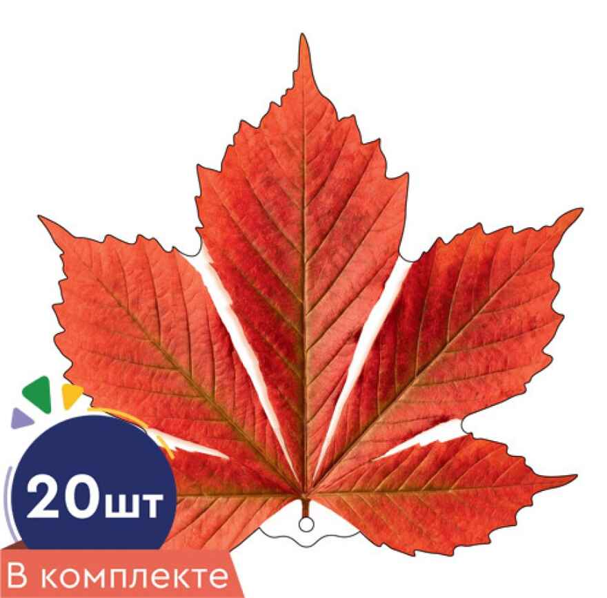 *КМ-18119 Набор украшений на скотче. Листочки. Каштан красно-оранжевый (10 шт. в наборе, двухсторонний, ВД-лак), производитель Сфера ТЦ , ISBN 461-0-56339-800-9, № 1