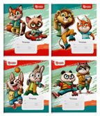 Тетрадь 12 листов, в линию, ВЕСЕЛЫЕ ЗВЕРЯТА мелованный картон, арт. ТШЛ12-ВЗВ, производитель ФАРМ, ISBN 460-2-72316-230-8, № 1